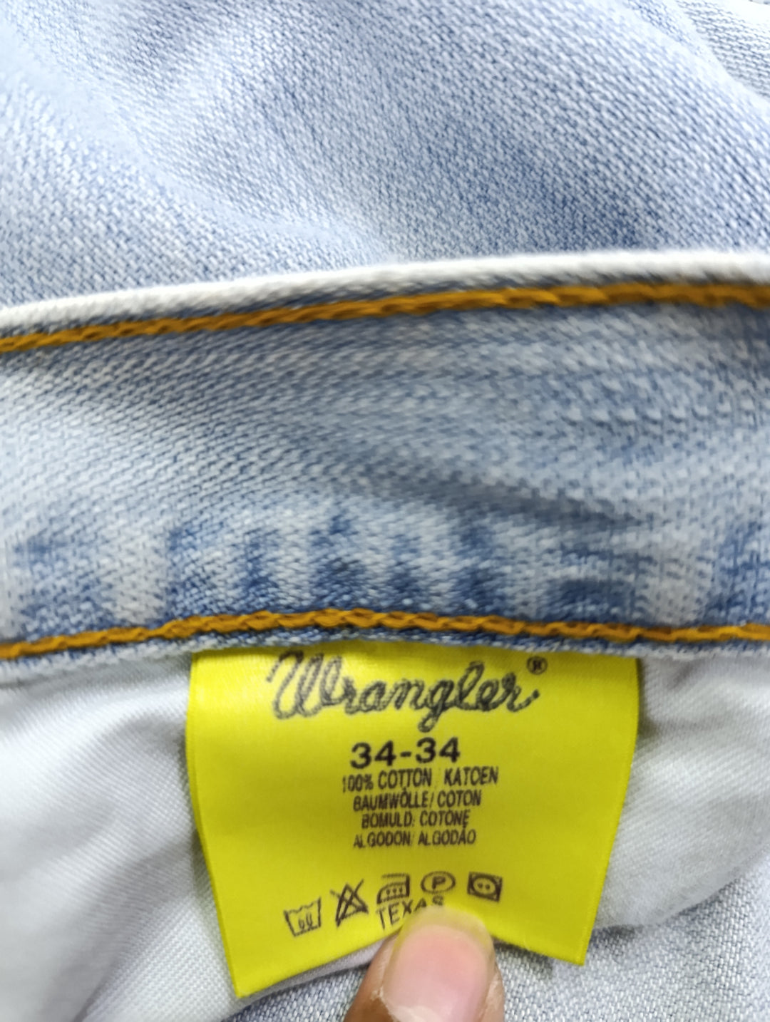 Wrangler Texas denim W34 L34 vintage jeans usato unisex
