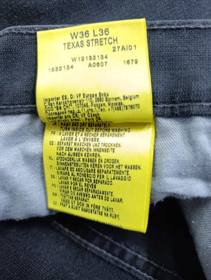 Wrangler Texas stretch nero W36 L36 vintage jeans usato unisex