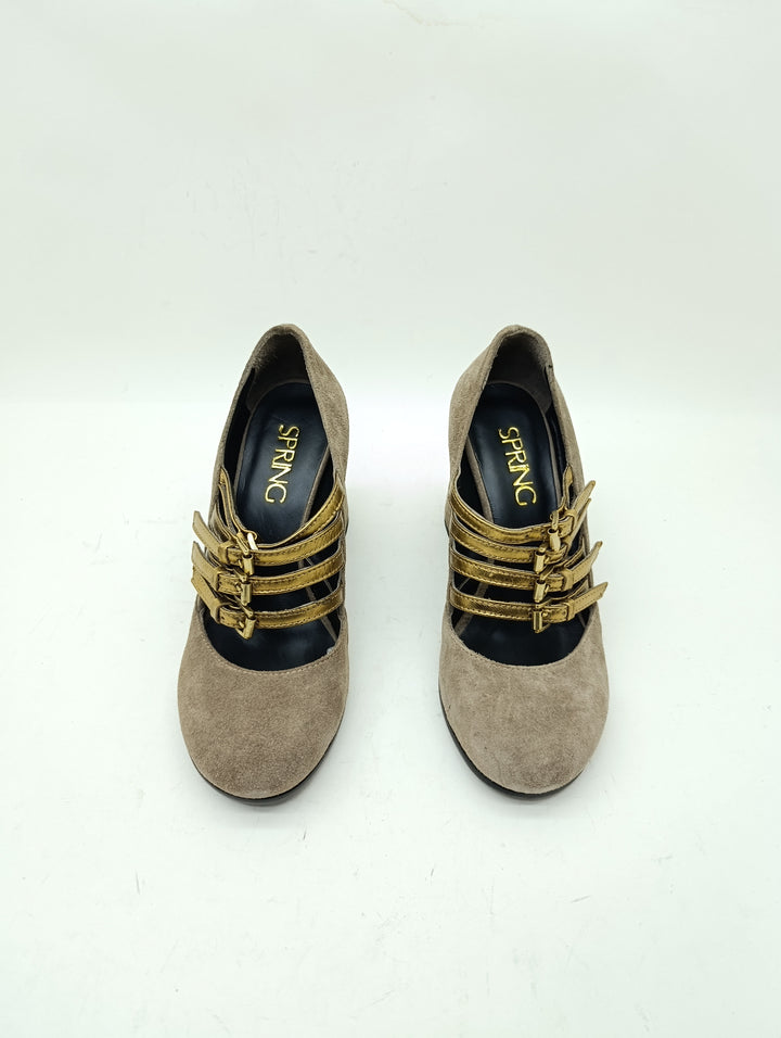 Spring tronchetto donna numero 35 vero cuoio nuove deadstock
