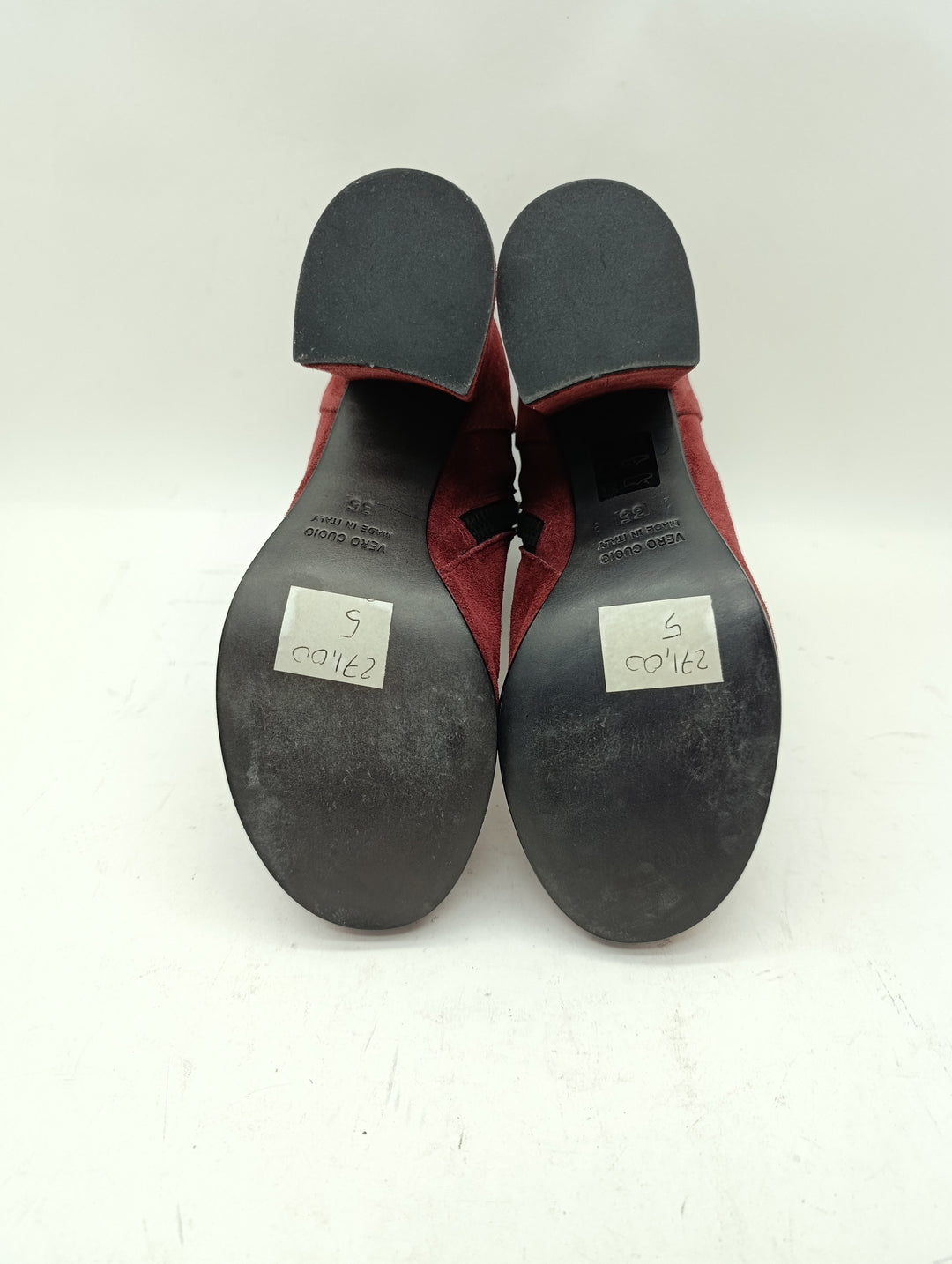 Spring stivaletto bordeaux donna numero 35 vero cuoio nuove deadstock