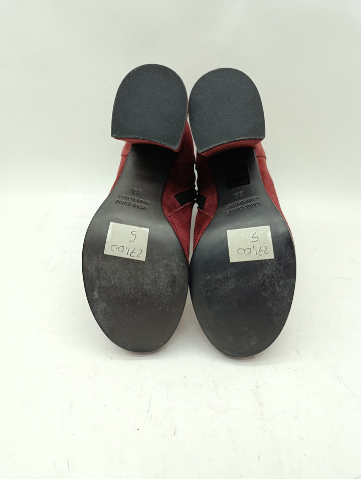 Spring stivaletto bordeaux donna numero 35 vero cuoio nuove deadstock