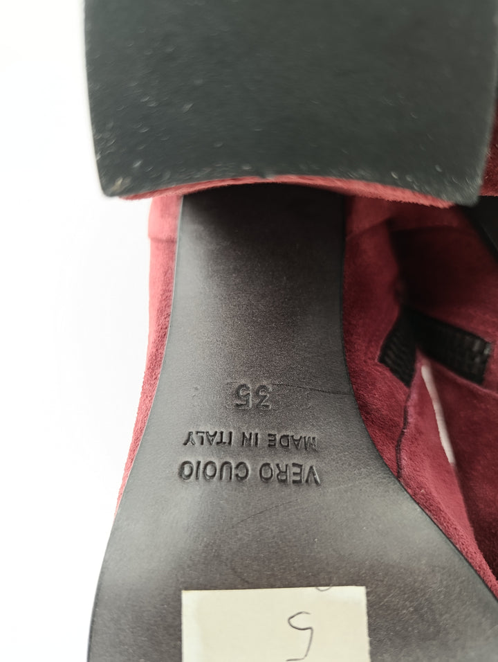 Spring stivaletto bordeaux donna numero 35 vero cuoio nuove deadstock