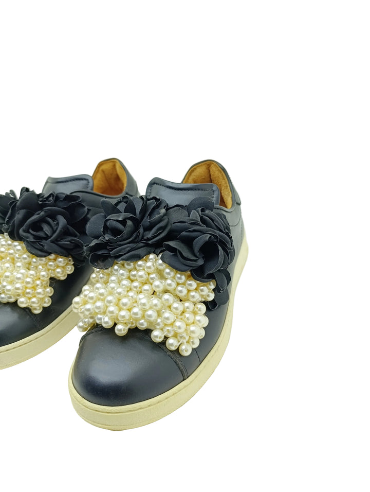 Pokemaoke sneakers perle e rose nere donna numero 37 nuove deadstock