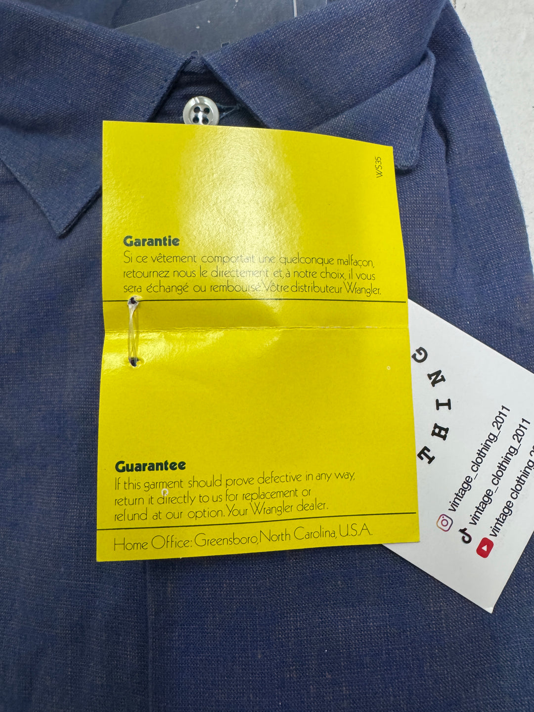 Wrangler shirt made in Italy taglia M nuova deadstock