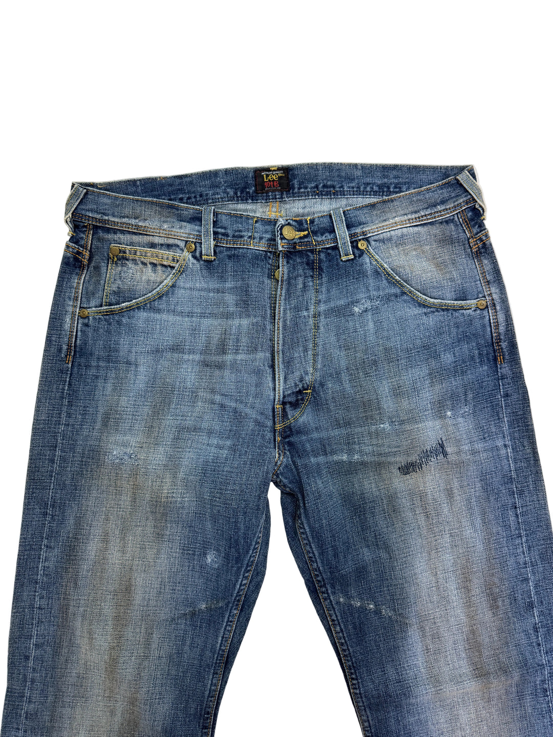 Lee 101b selvedge cimosa W34 L32 vintage denim lee jeans usato unisex