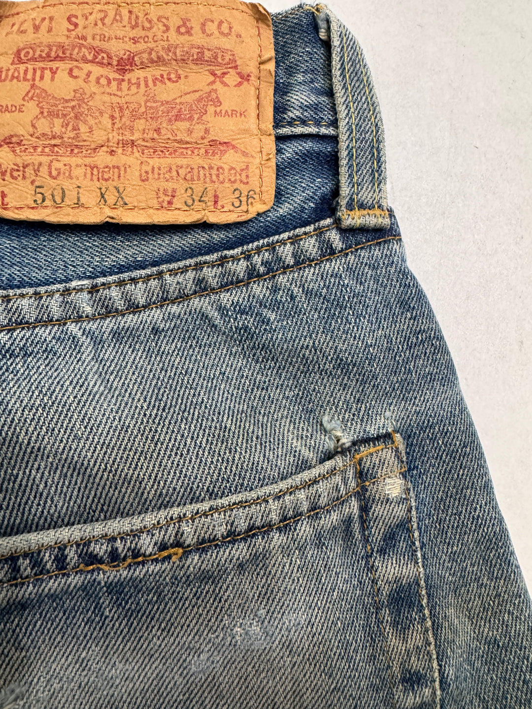 Levi's 501xx Big E W34 L36 RIVET'S selvedge Made in USA vintage jeans lvc cimosa