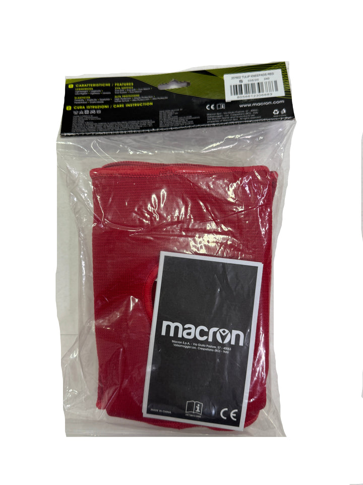 Macron Tulip kneepad ginocchiere volley Taglia S Rosso pallavolo