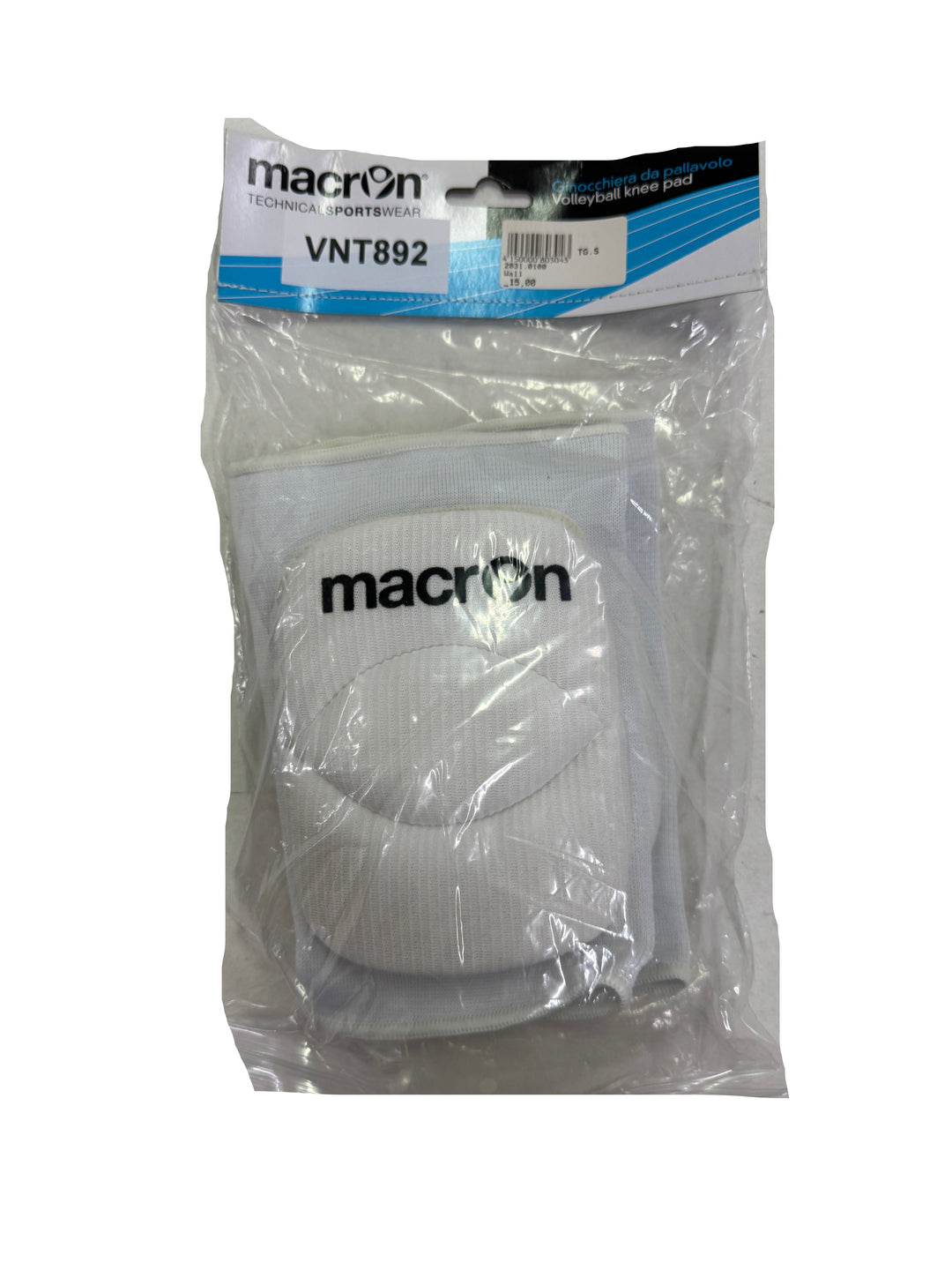 Macron Mall kneepad ginocchiere volley Taglia S Bianco pallavolo