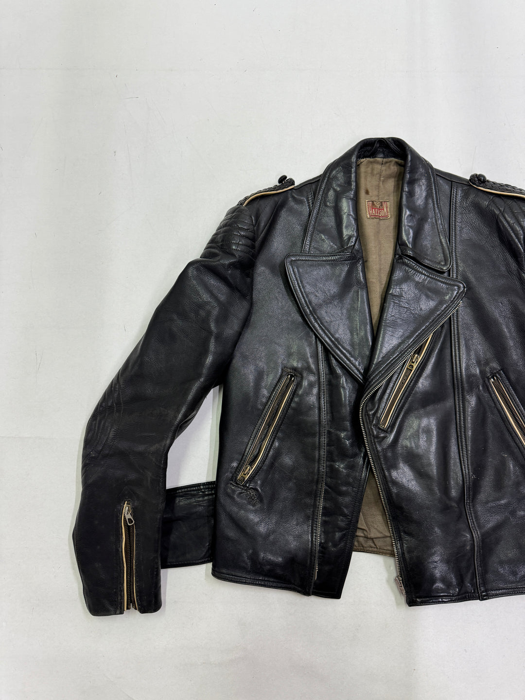 Haelson GN 52 Giacca Chiodo in pelle vintage anni 40'