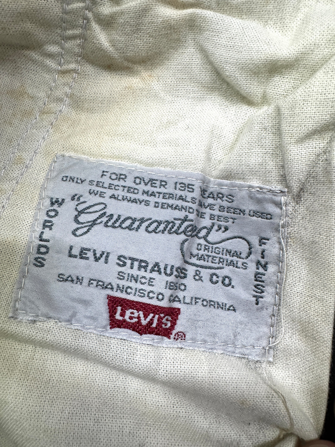 Levi's Guaranteed for over 135 years W32 chino pant anni 80' deadstock Made in Italy