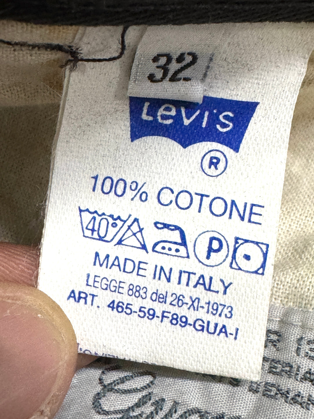 Levi's Guaranteed for over 135 years W32 chino pant anni 80' deadstock Made in Italy