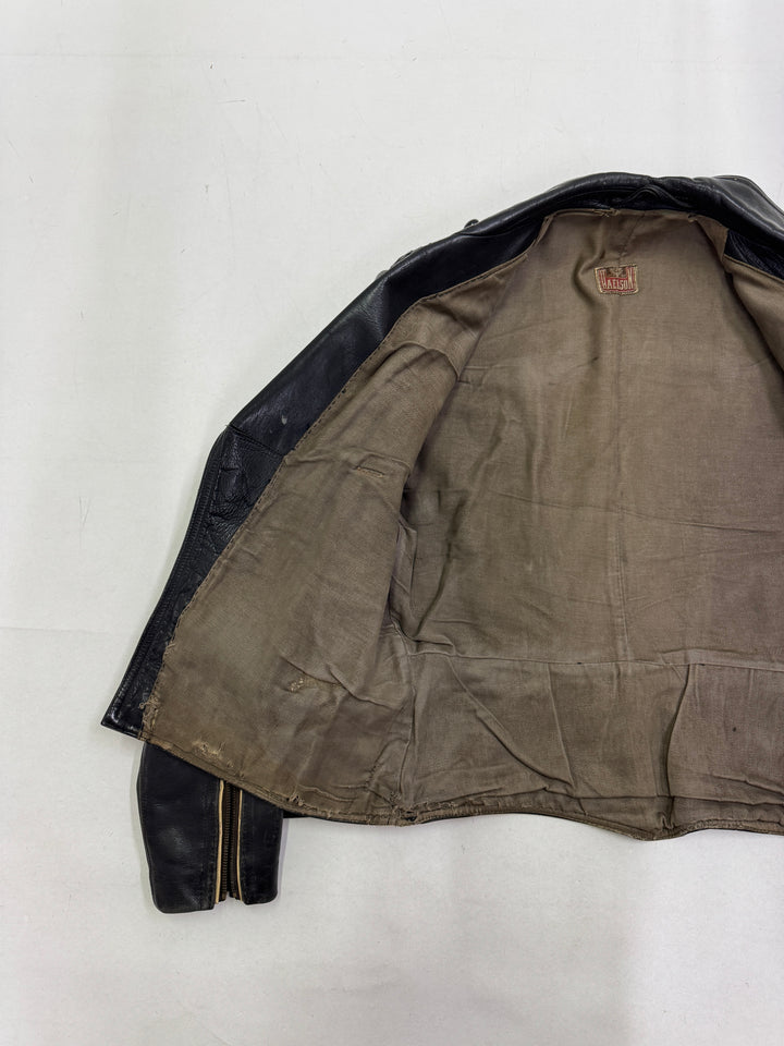 Haelson GN 52 Giacca Chiodo in pelle vintage anni 40'