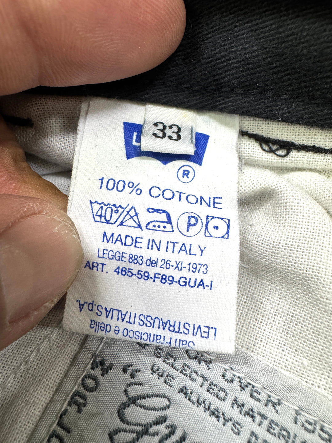 Levi's Guaranteed for over 135 years W33 chino pant anni 80' deadstock Made in Italy