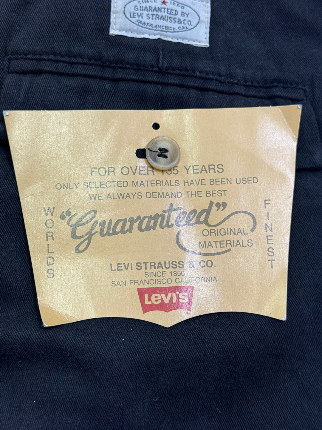Levi's Guaranteed for over 135 years W33 chino pant anni 80' deadstock Made in Italy