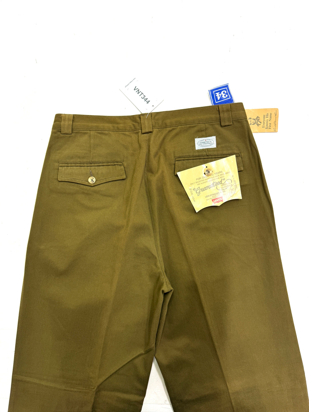 Levi's Guaranteed for over 135 years W34 chino pant anni 80' deadstock Made in Italy