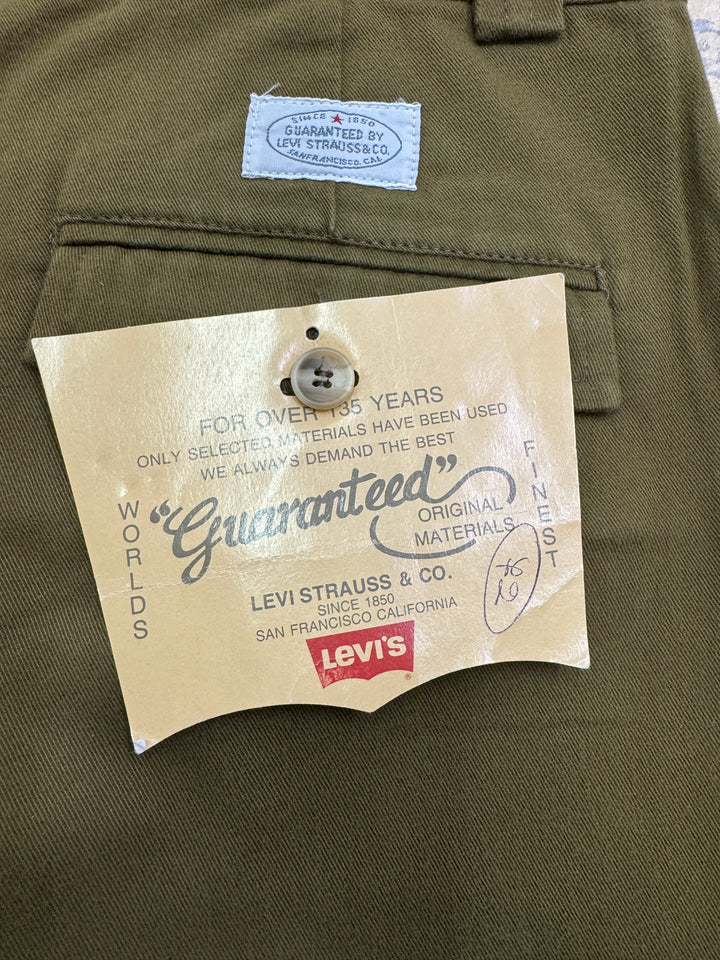 Levi's Guaranteed for over 135 years W34 chino pant anni 80' deadstock Made in Italy