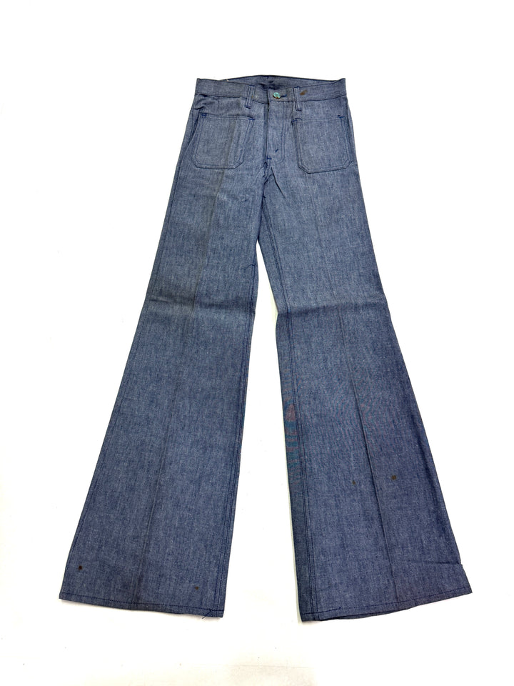 Levi's 679 chambray W28 L34 white tab flare boot cut anni 70' deadstock