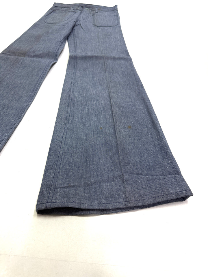 Levi's 679 chambray W28 L34 white tab flare boot cut anni 70' deadstock