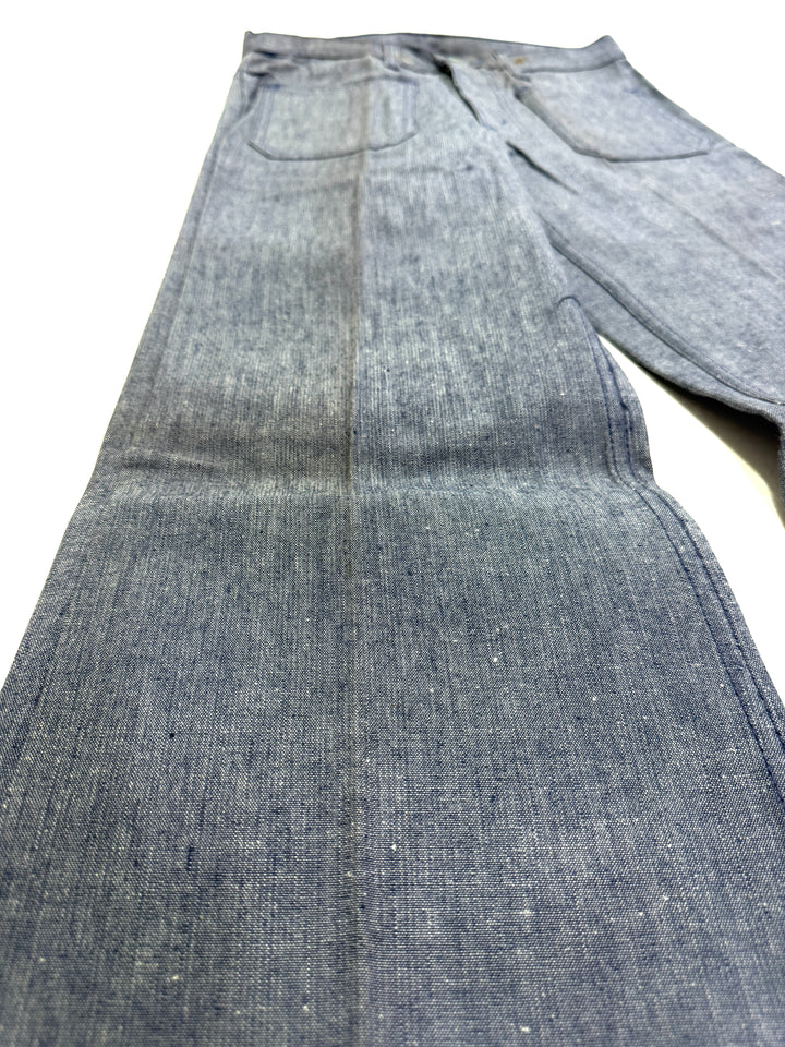 Levi's 679 chambray W28 L34 white tab flare boot cut anni 70' deadstock