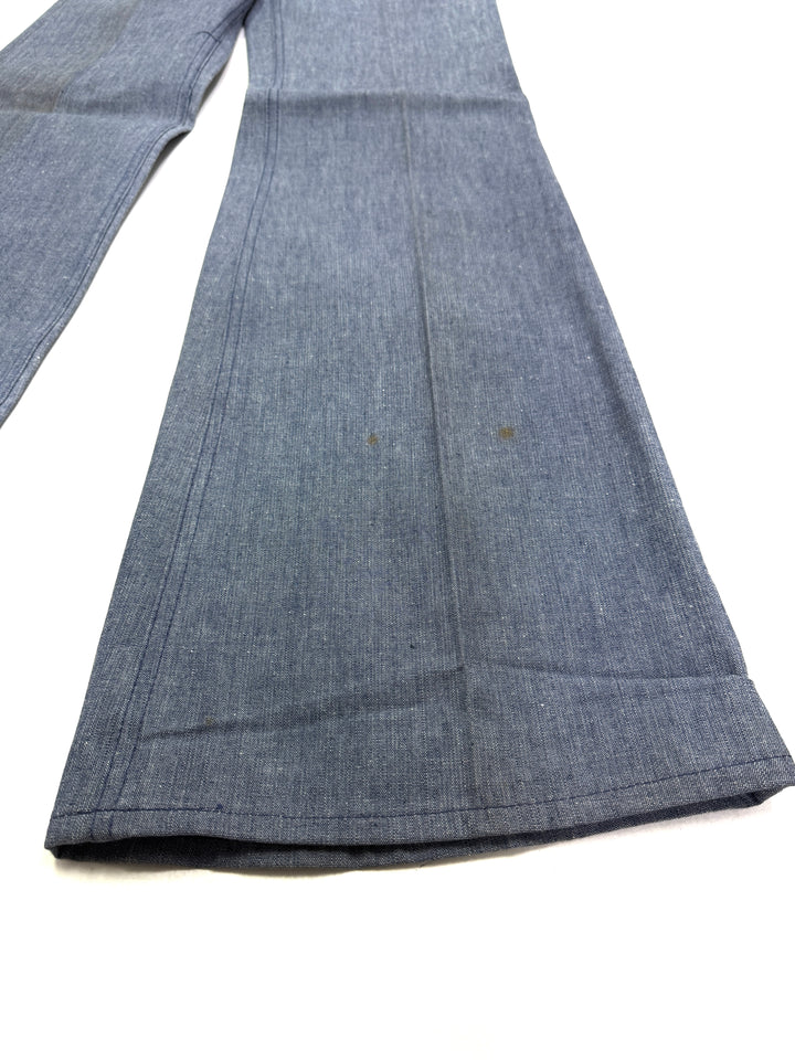 Levi's 679 chambray W28 L34 white tab flare boot cut anni 70' deadstock