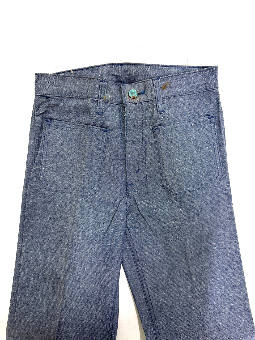 Levi's 679 chambray W28 L34 white tab flare boot cut anni 70' deadstock