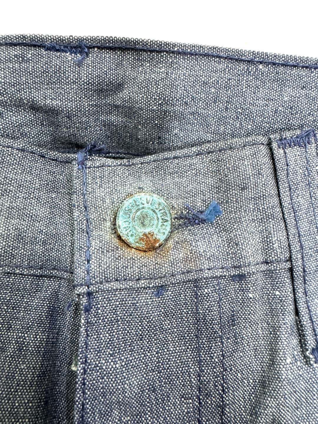 Levi's 679 chambray W28 L34 white tab flare boot cut anni 70' deadstock
