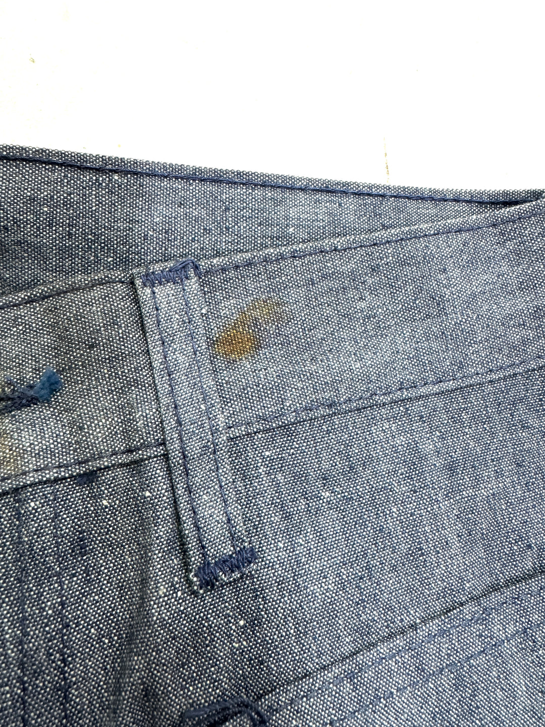 Levi's 679 chambray W28 L34 white tab flare boot cut anni 70' deadstock