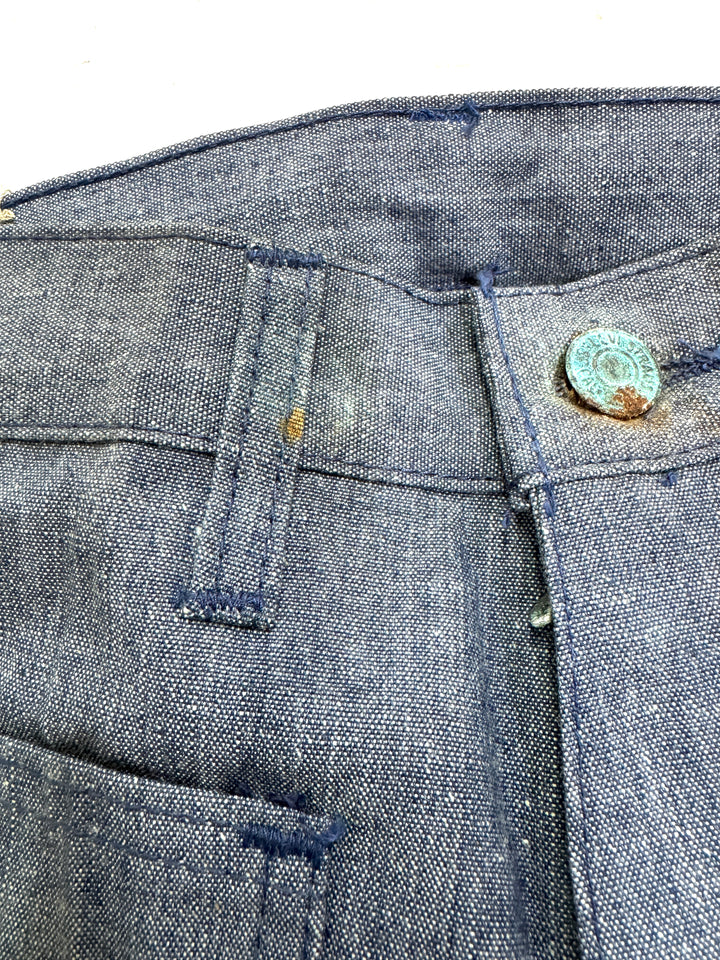 Levi's 679 chambray W28 L34 white tab flare boot cut anni 70' deadstock