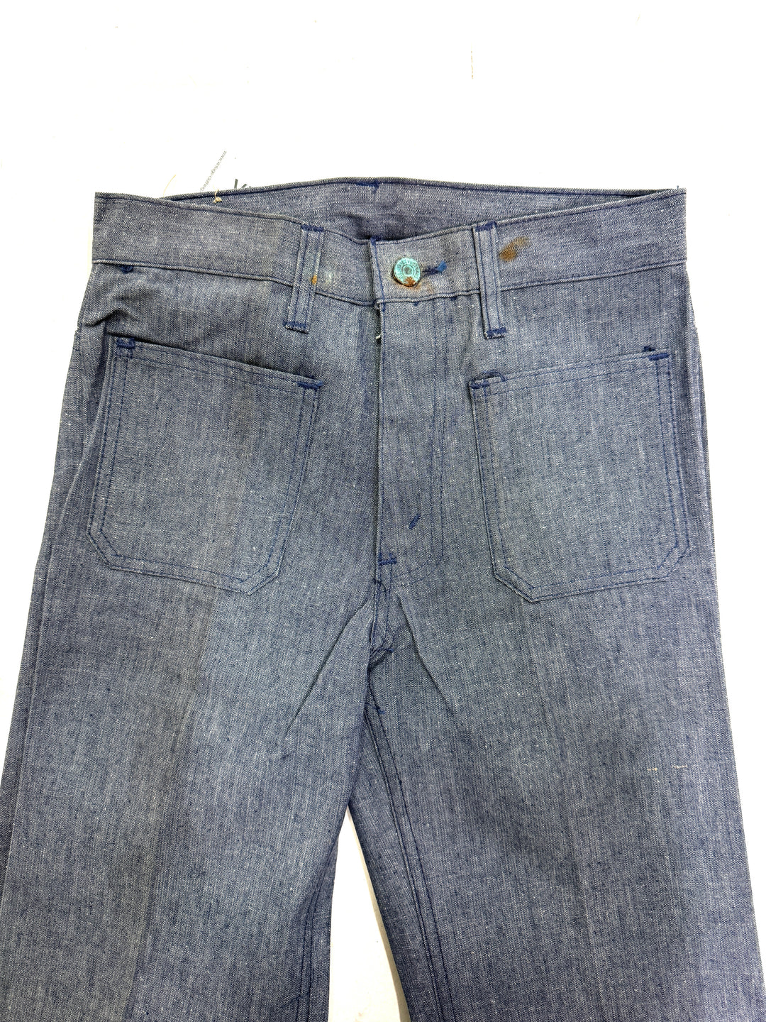 Levi's 679 chambray W28 L34 white tab flare boot cut anni 70' deadstock