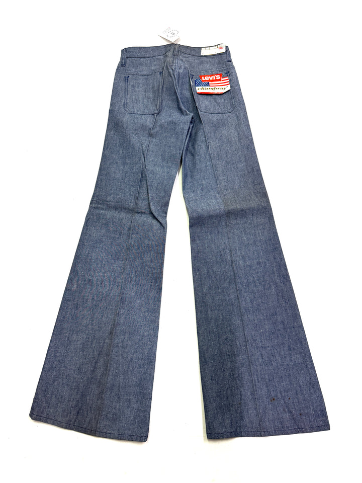 Levi's 679 chambray W28 L34 white tab flare boot cut anni 70' deadstock