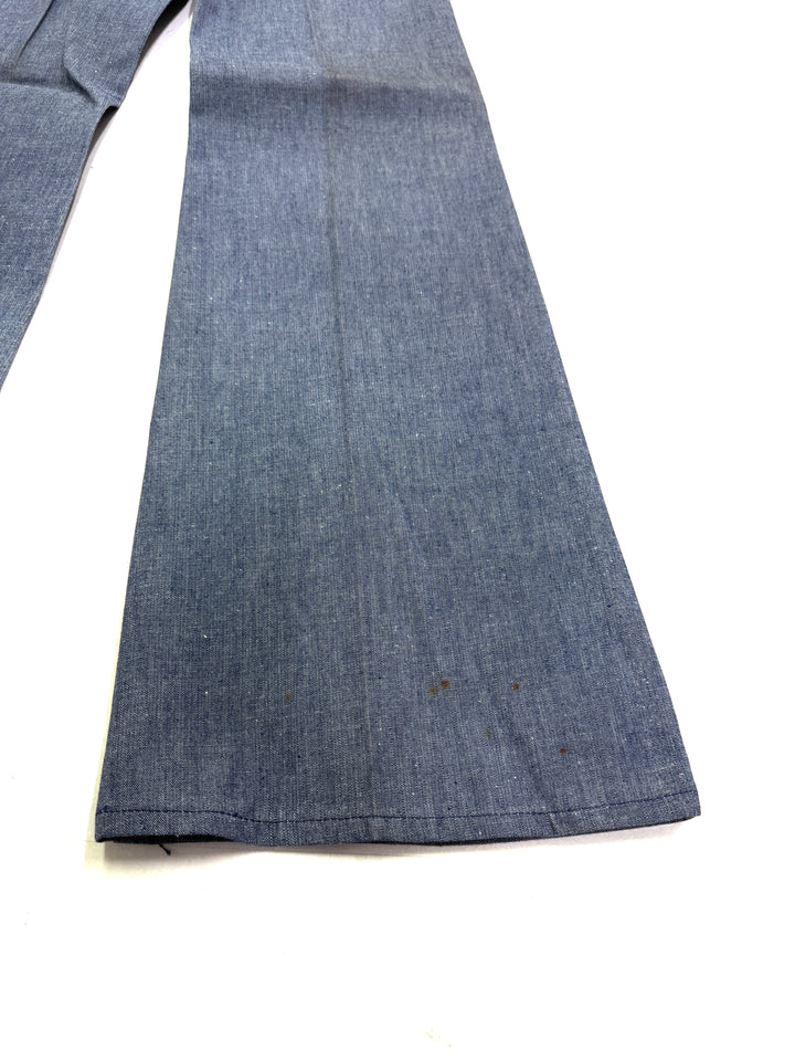 Levi's 679 chambray W28 L34 white tab flare boot cut anni 70' deadstock