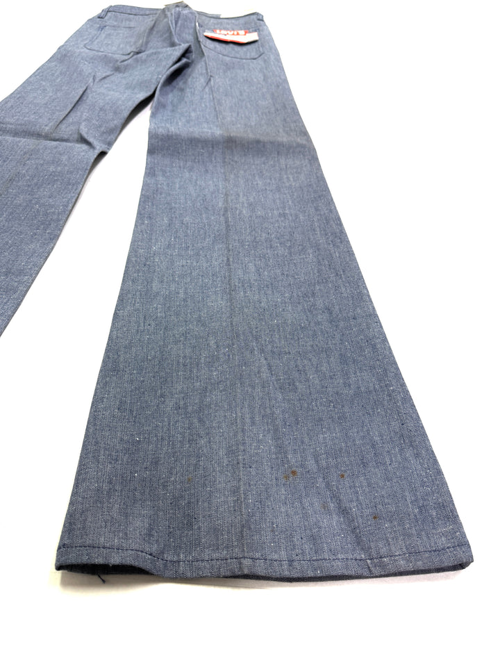 Levi's 679 chambray W28 L34 white tab flare boot cut anni 70' deadstock