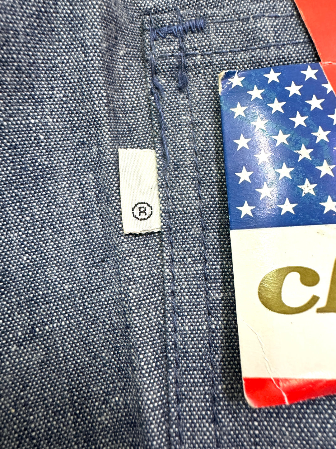 Levi's 679 chambray W28 L34 white tab flare boot cut anni 70' deadstock