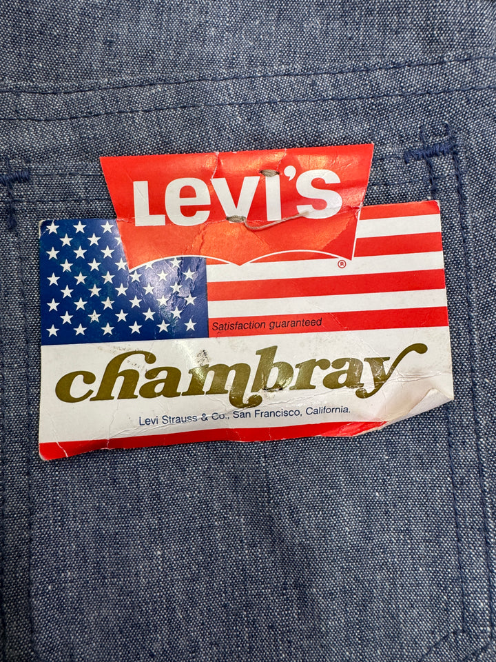 Levi's 679 chambray W28 L34 white tab flare boot cut anni 70' deadstock