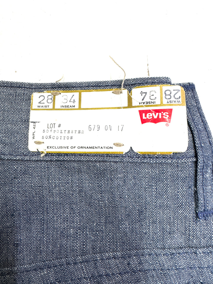 Levi's 679 chambray W28 L34 white tab flare boot cut anni 70' deadstock