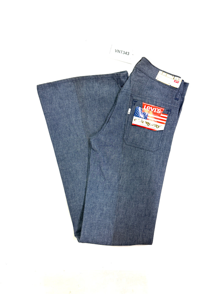 Levi's 679 chambray W28 L34 white tab flare boot cut anni 70' deadstock