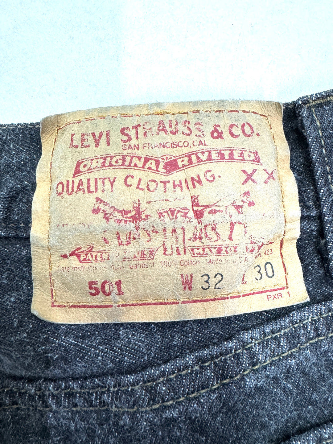 Levi's 501 Made In USA W32 L30 anni 80' Nero col pelo