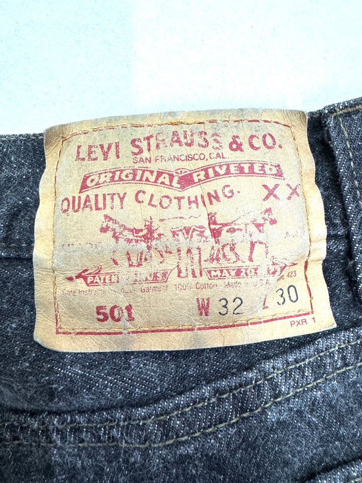 Levi's 501 Made In USA W32 L30 anni 80' Nero col pelo