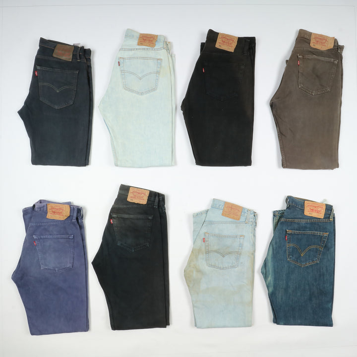 Levi's 501 e zip fly per rework custom stock da 85pz colorati e denim remake