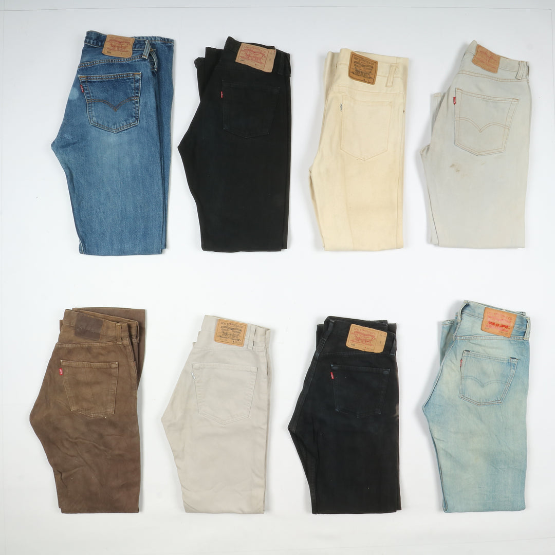 Levi's 501 e zip fly per rework custom stock da 85pz colorati e denim remake