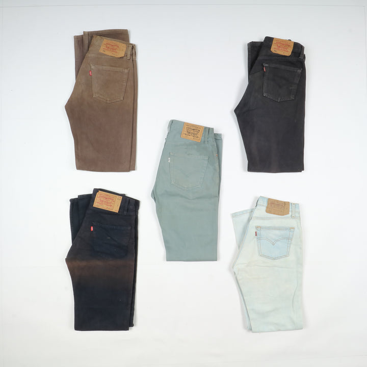 Levi's 501 e zip fly per rework custom stock da 85pz colorati e denim remake