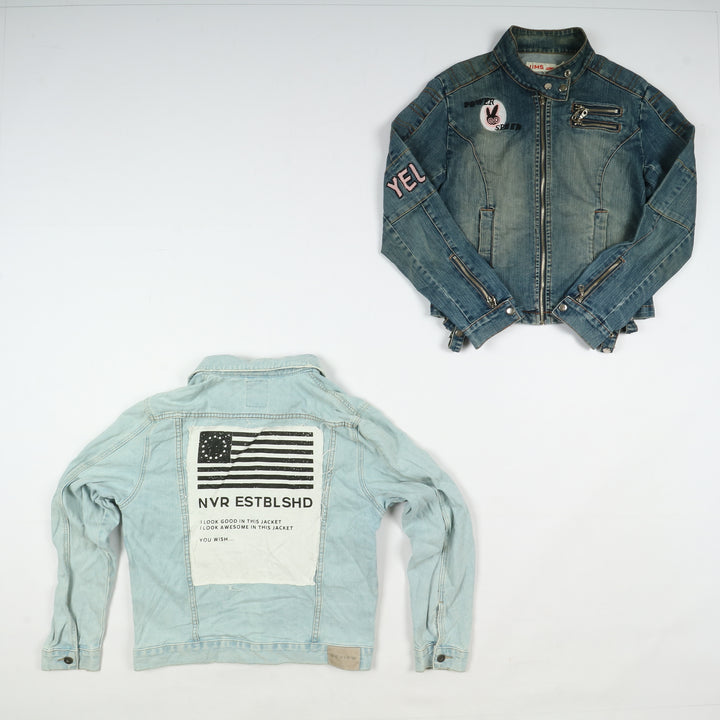 Giacche e gilet jeans vintage uomo donna 38pz con decorazioni anni 80/90/2000