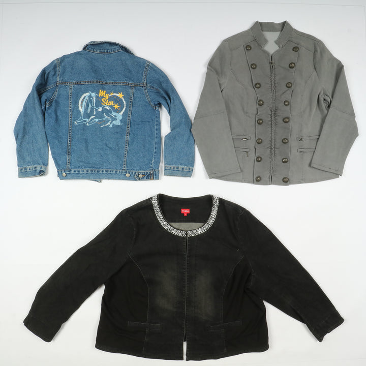Giacche e gilet jeans vintage uomo donna 38pz con decorazioni anni 80/90/2000