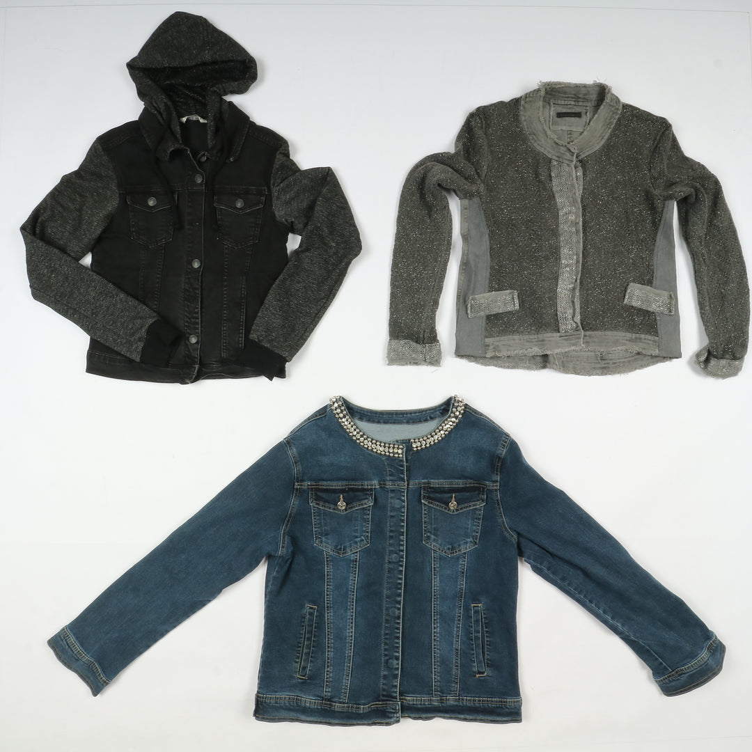 Giacche e gilet jeans vintage uomo donna 38pz con decorazioni anni 80/90/2000