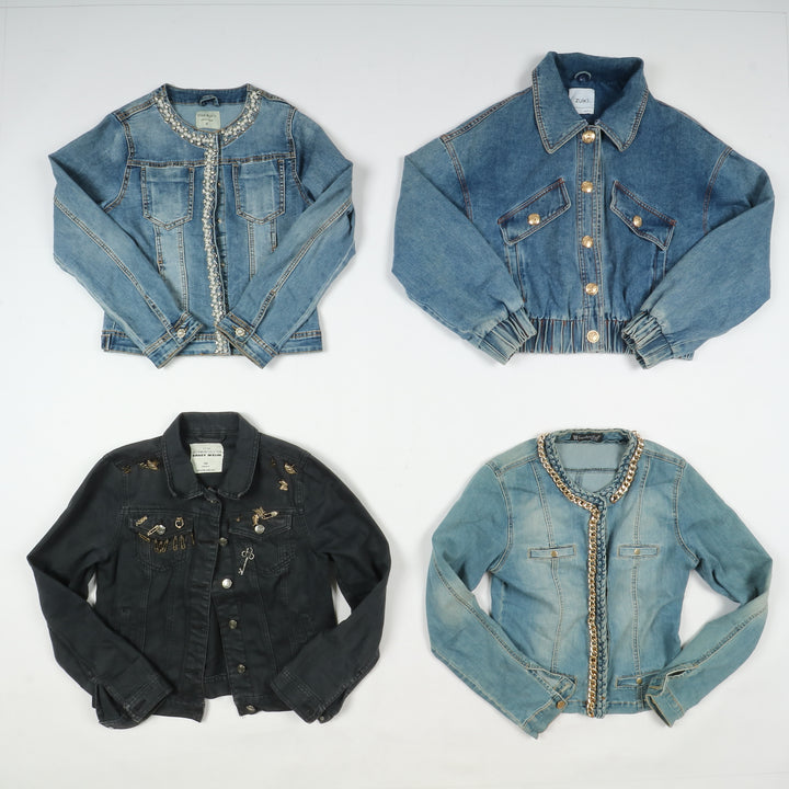 Giacche e gilet jeans vintage uomo donna 38pz con decorazioni anni 80/90/2000