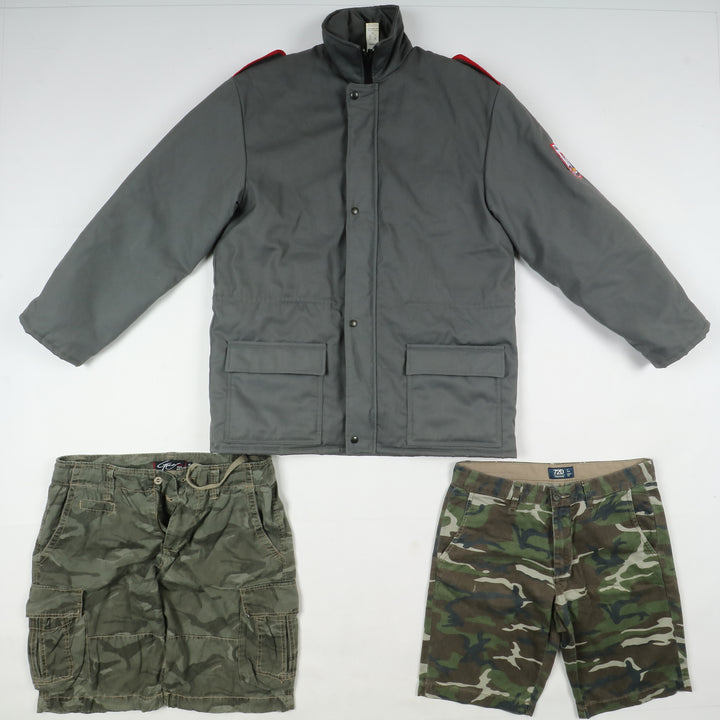 Abbigliamento militare e civile box misto 44pz soft air caccia pesca army