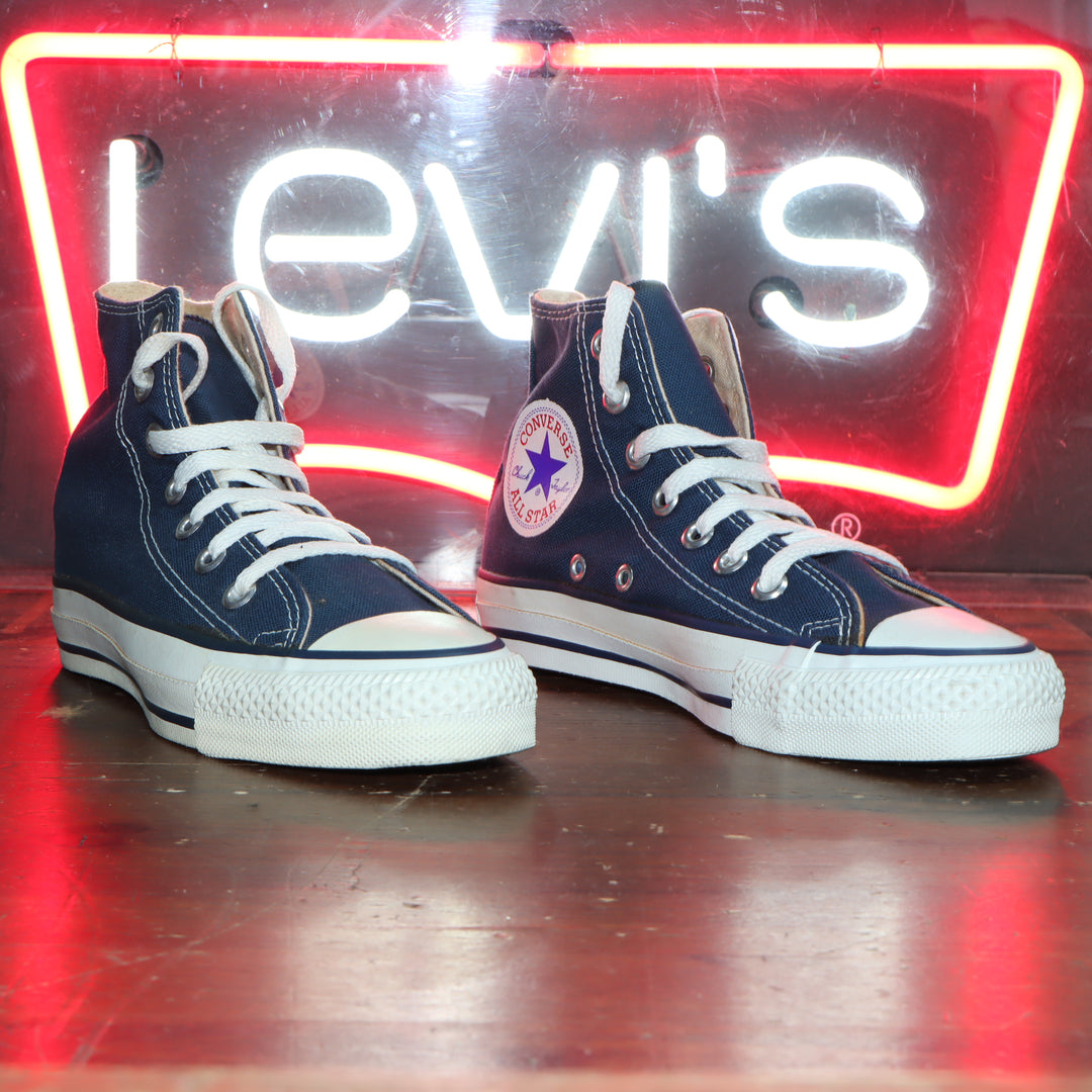 Converse Chuck Taylor alte Made in USA Size 4 1/2 tela colore blu jeans