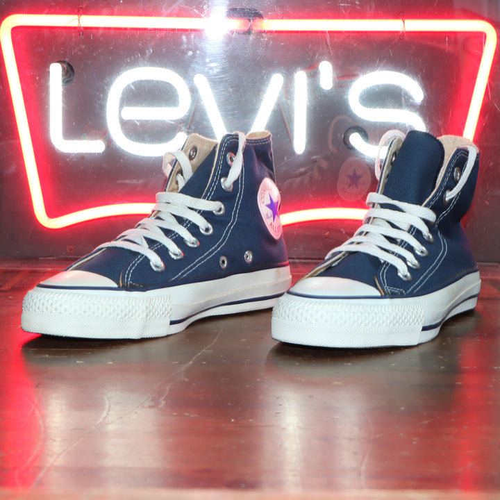 Converse Chuck Taylor alte Made in USA Size 4 1/2 tela colore blu jeans