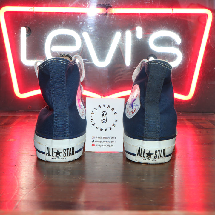 Converse Chuck Taylor alte Made in USA Size 4 1/2 tela colore blu jeans