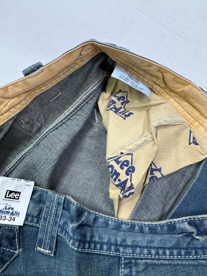 Lee Union Alls Brick Buckle W33 L34 cargo con martingala nuovo deadstock